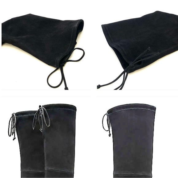 Stuart Weitzman Women's Black Nappa Stretch Suede Leather Over-The-Knee Boots - Picture 13 of 16